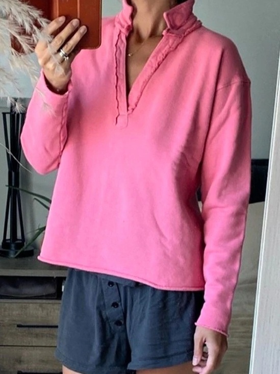 Frank & Eileen Tops - Frank & Eileen Patrick Popover Henley Triple Terry Pink